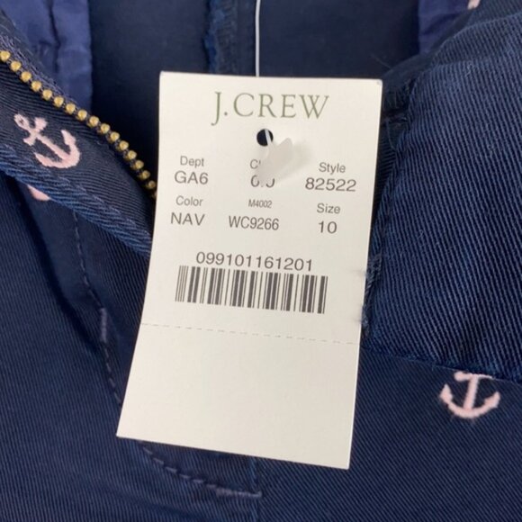 NWT J.Crew 10 Bermuda Chino Shorts Navy Pink Anchors - Picture 3 of 13